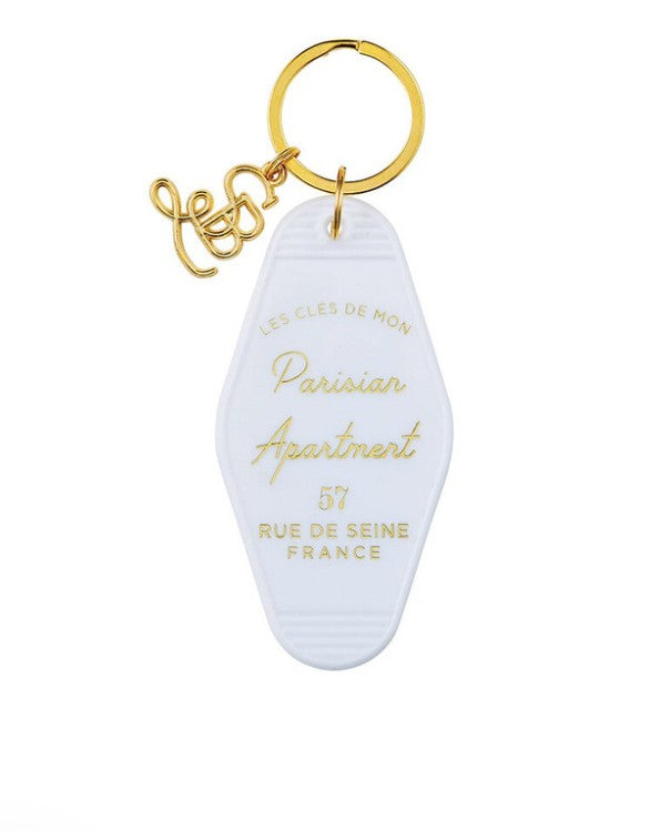 Keys to My Parisian Apartment Keychain- Vintage Motel Key Tag