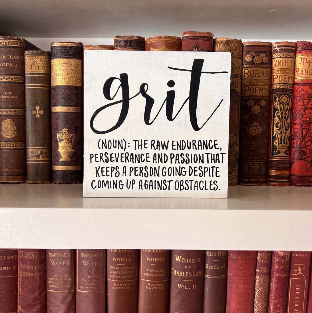 Grit Definition Sign | Hand Lettered Motivational Art
