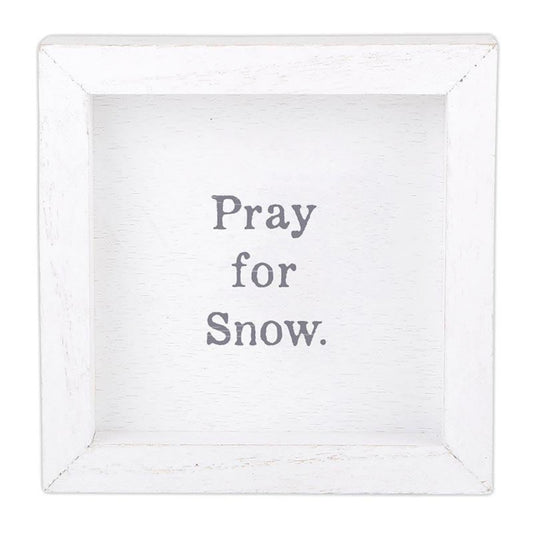 Pray for Snow Wood Sign | Tiered Tray Decor