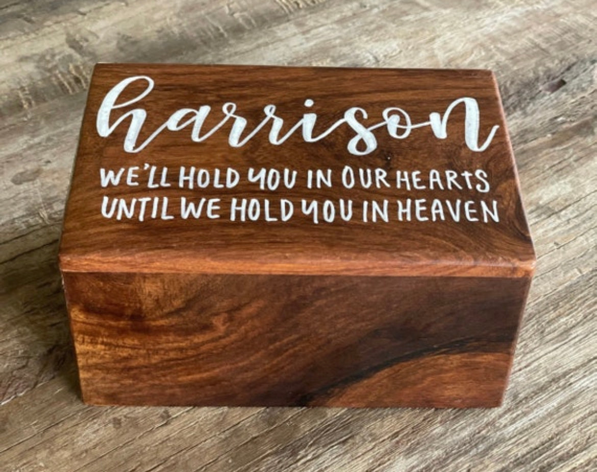 Baby Urn for Ashes | Infant Urn | Small Wooden Cremation Urn | Miscarriage Urn | Stillborn Memorial Box
